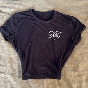 Cash embroidered tee